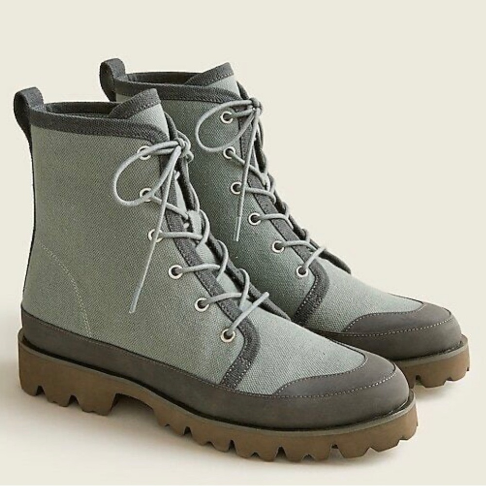 Gwen canvas lace-up lug-sole boot